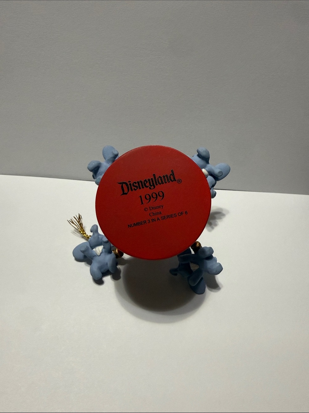 Disney Red and Light Blue Disneyland 1999 Holiday Ornament